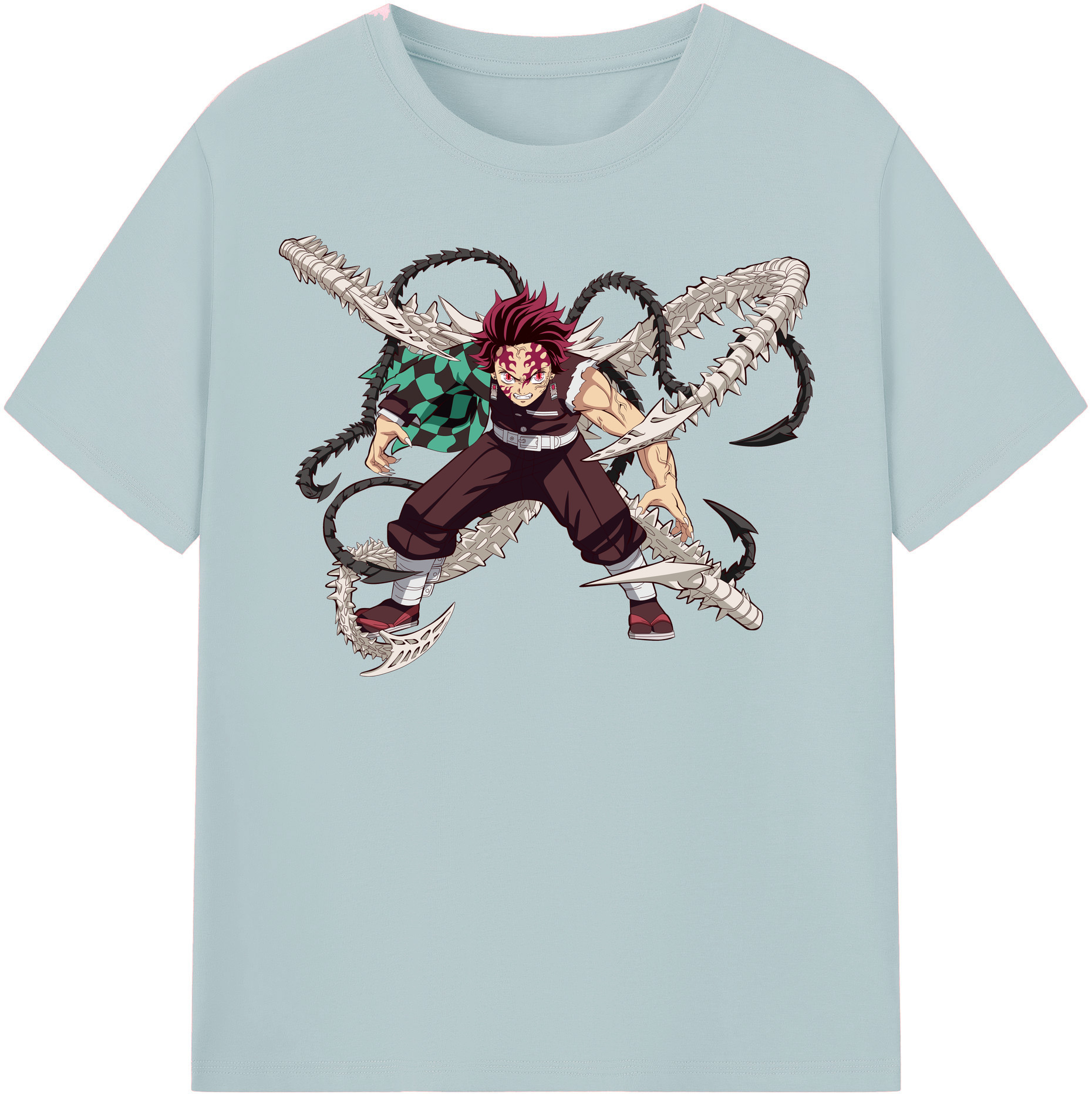 （画像用） 鬼滅の刃 竈門 炭治郎／かまど たんじろう Kamado Tanjirou 綿100％半袖Tシャツ（フロントプリント）